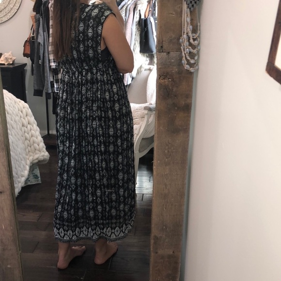 Medium maxi boho black & white Aztec print dress - Picture 5 of 7